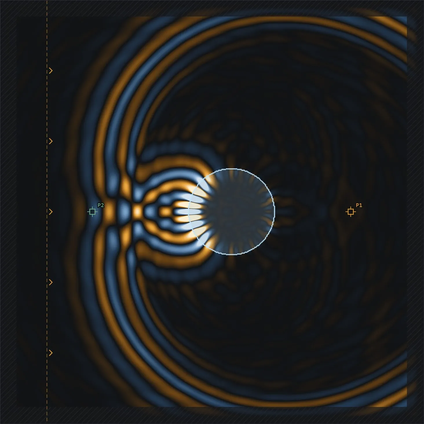 A pulse scattering off a glass cylinder