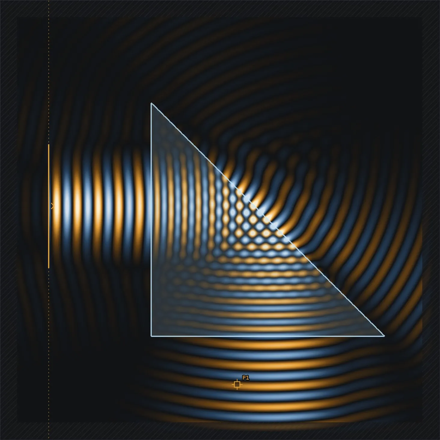 Total internal reflection in a right-angle glass prism